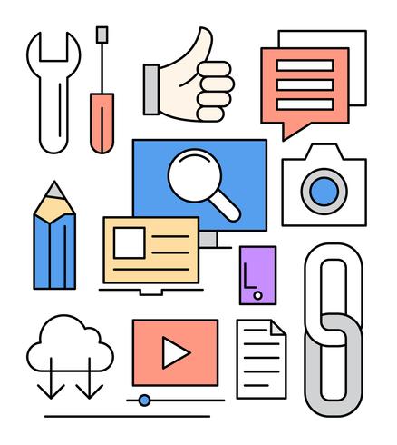 Free Linear Web Icons vector