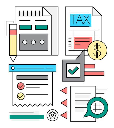 Linear Business and Finance Vector Elements