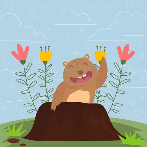 Tarjeta Happy Gopher Day vector