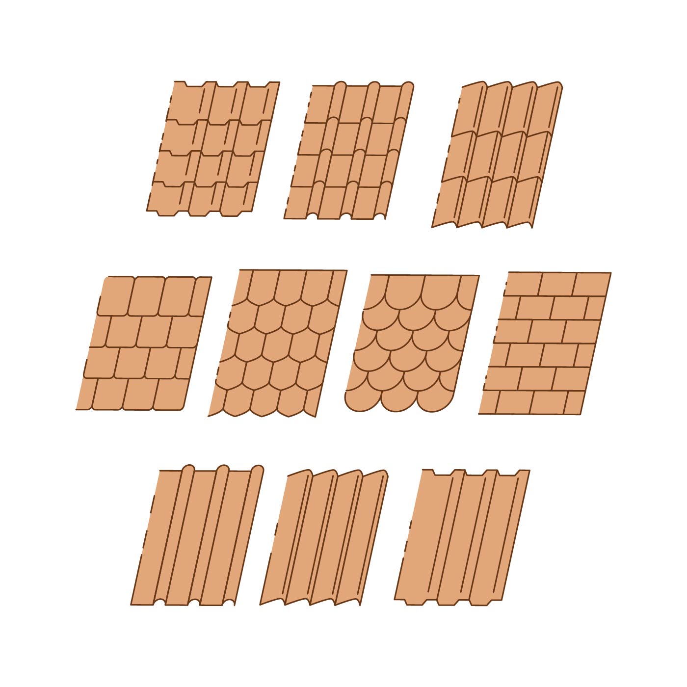 Free Roof Tile Collection Vector 174183 Vector Art at Vecteezy