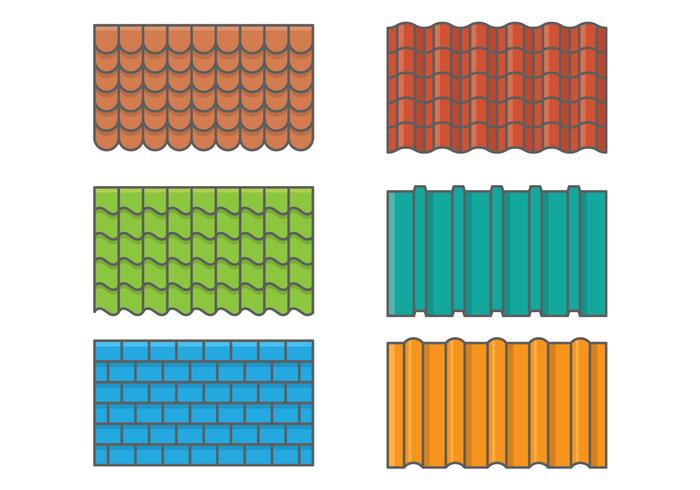 Roof Tiles Set vector