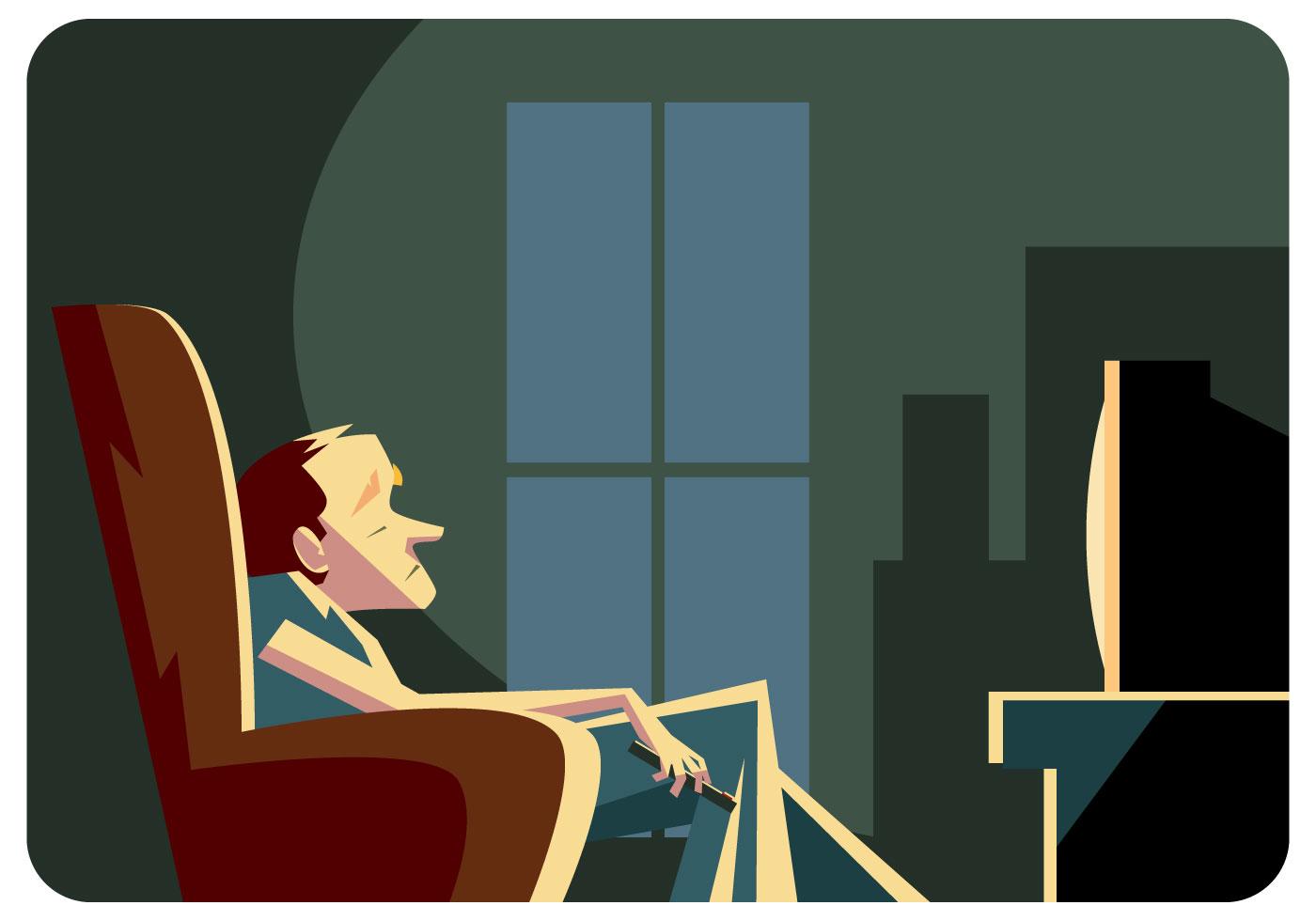 Asleep When Watching TV Vector 174196 Vector Art at Vecteezy