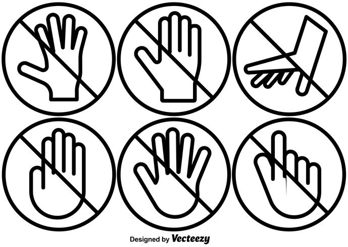 Vector Set Of DO NOT TOUCH Signs Line Style