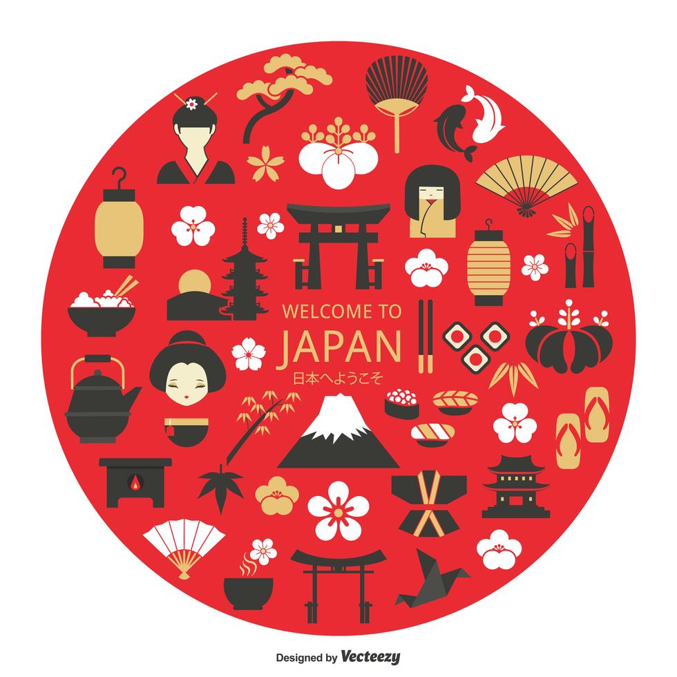 Japanese Culture Vector Icons In Circle 174243 - Download Free Vectors