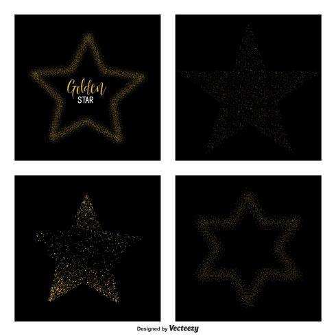 Gold Glittering Star Dust Vector Stars