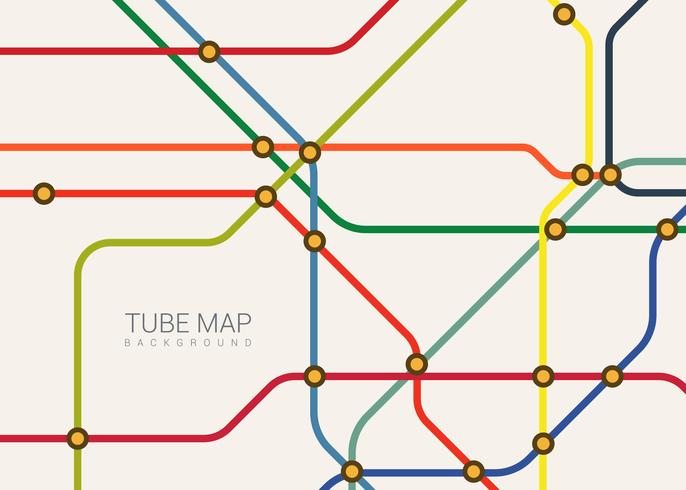 Fondo de mapa de tubo plano vector