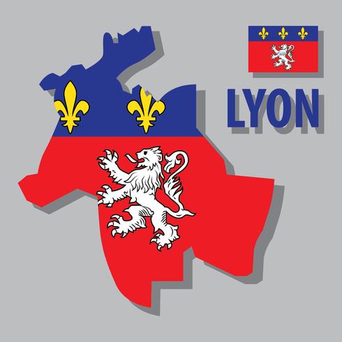 Mapa de Lyon vector