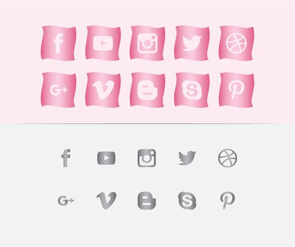 Vector Metalic Social Media Icons