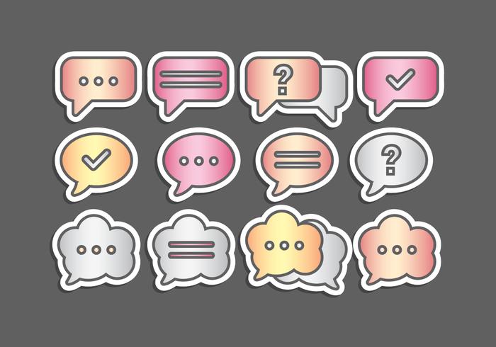 Vector Metalic Speech Bubbles