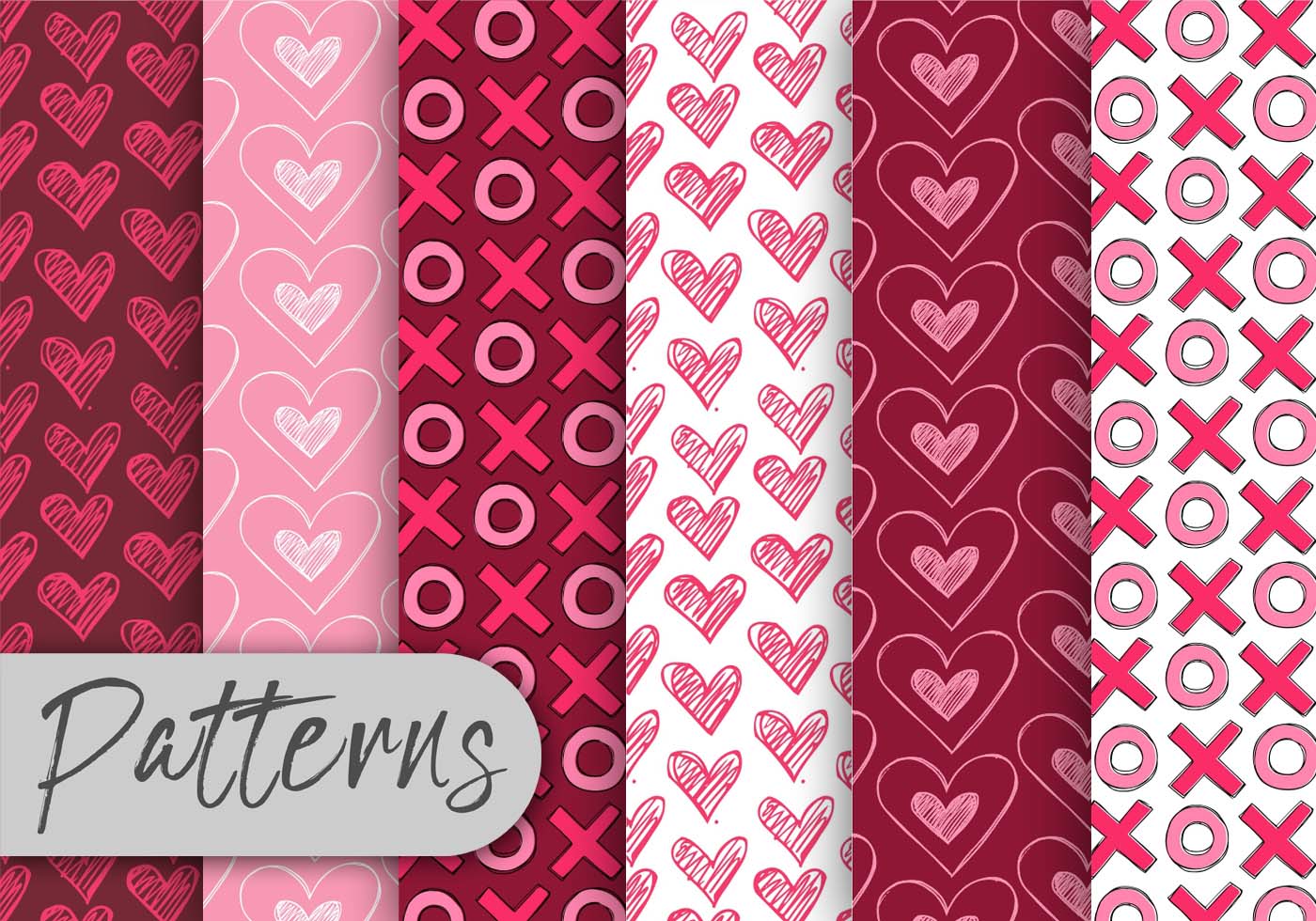 Download Valentine Pattern Set - Download Free Vectors, Clipart ...