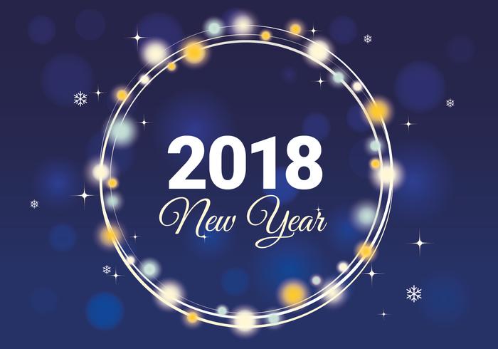 Free Flat Design Vector New Year Greeting