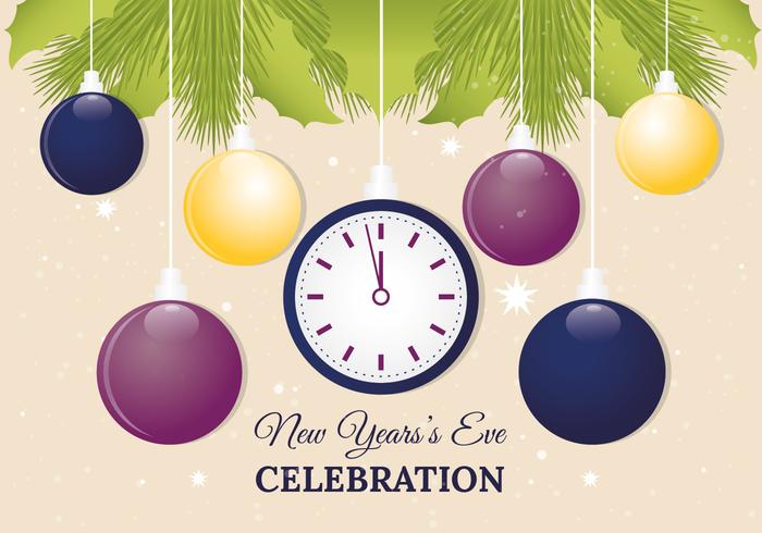 Free Flat Design Vector New Year Greeting