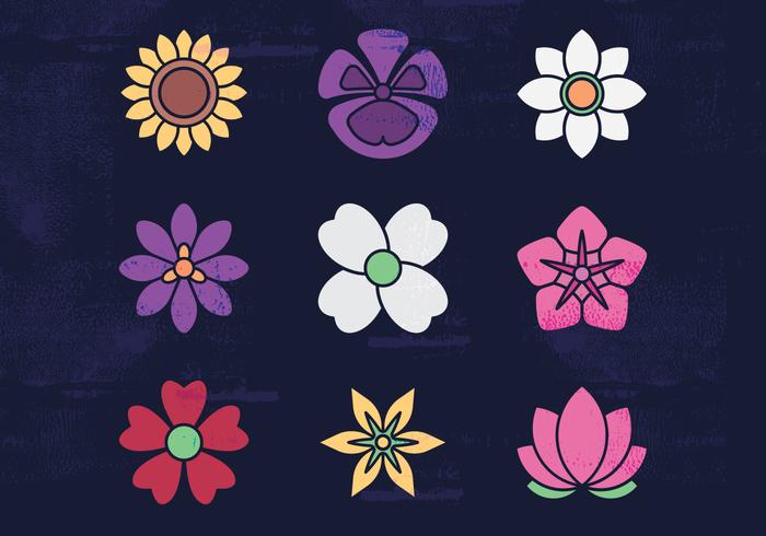 Flores iconos vectoriales vector