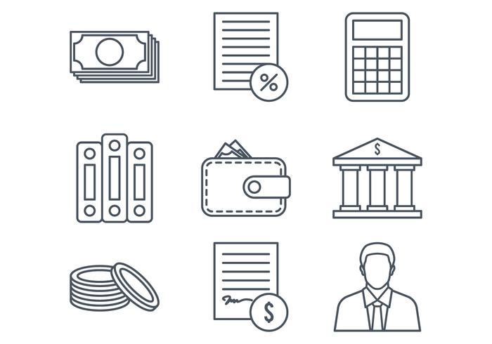 Bookkeeping Line Icons vector