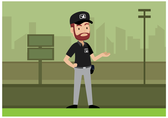 Vector de personaje de árbitro de béisbol gratis