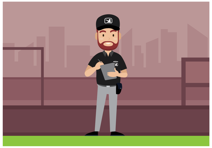 Vector de personaje de árbitro de béisbol gratis