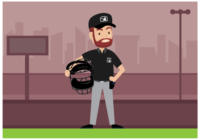 Vector de personaje de árbitro de béisbol gratis