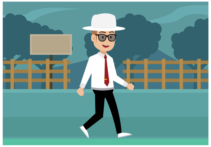 Cricket gratis Umpire Character Vector