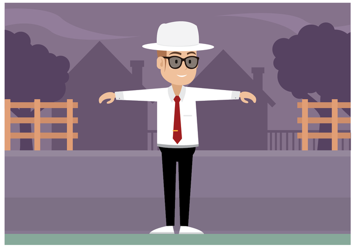 Cricket gratis Umpire Character Vector