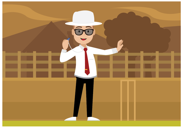 Free Cricket Umpire Character Vector