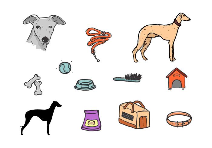 Icono de perro Whippet vector