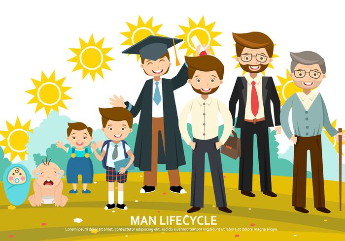 Man Lifecycle Vector