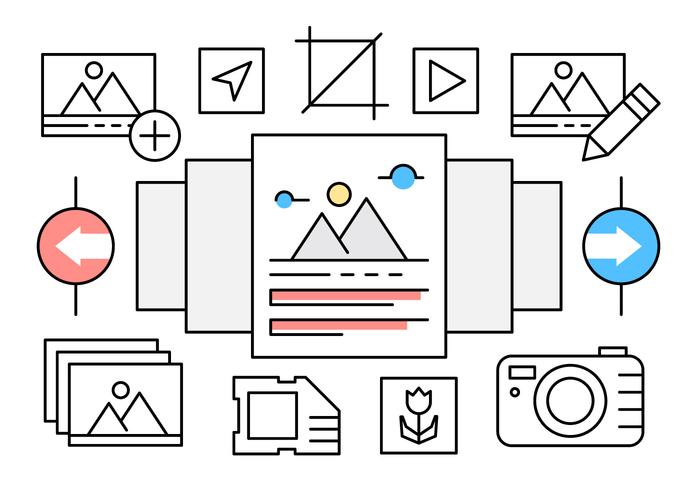 Linear Photography Icons vector