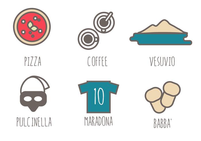 Napoli Icons Set Free Vector