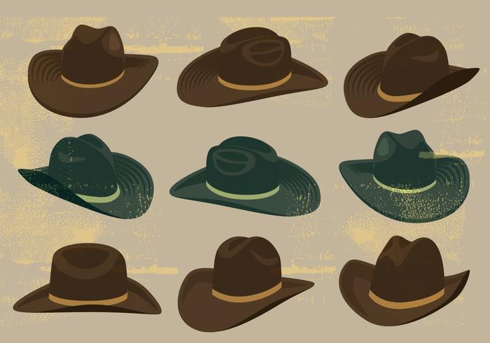 Iconos de sombreros de vaquero vector