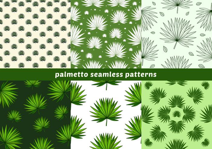 Palmetto Seamless Patterns vector