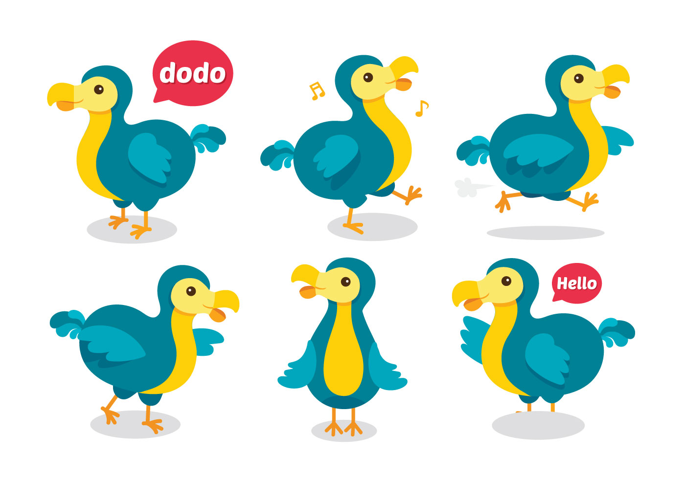 Cute Dodo Cartoon 174530 Vector Art at Vecteezy