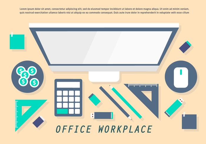 EARMARKED Office Workplace Vector Illustration