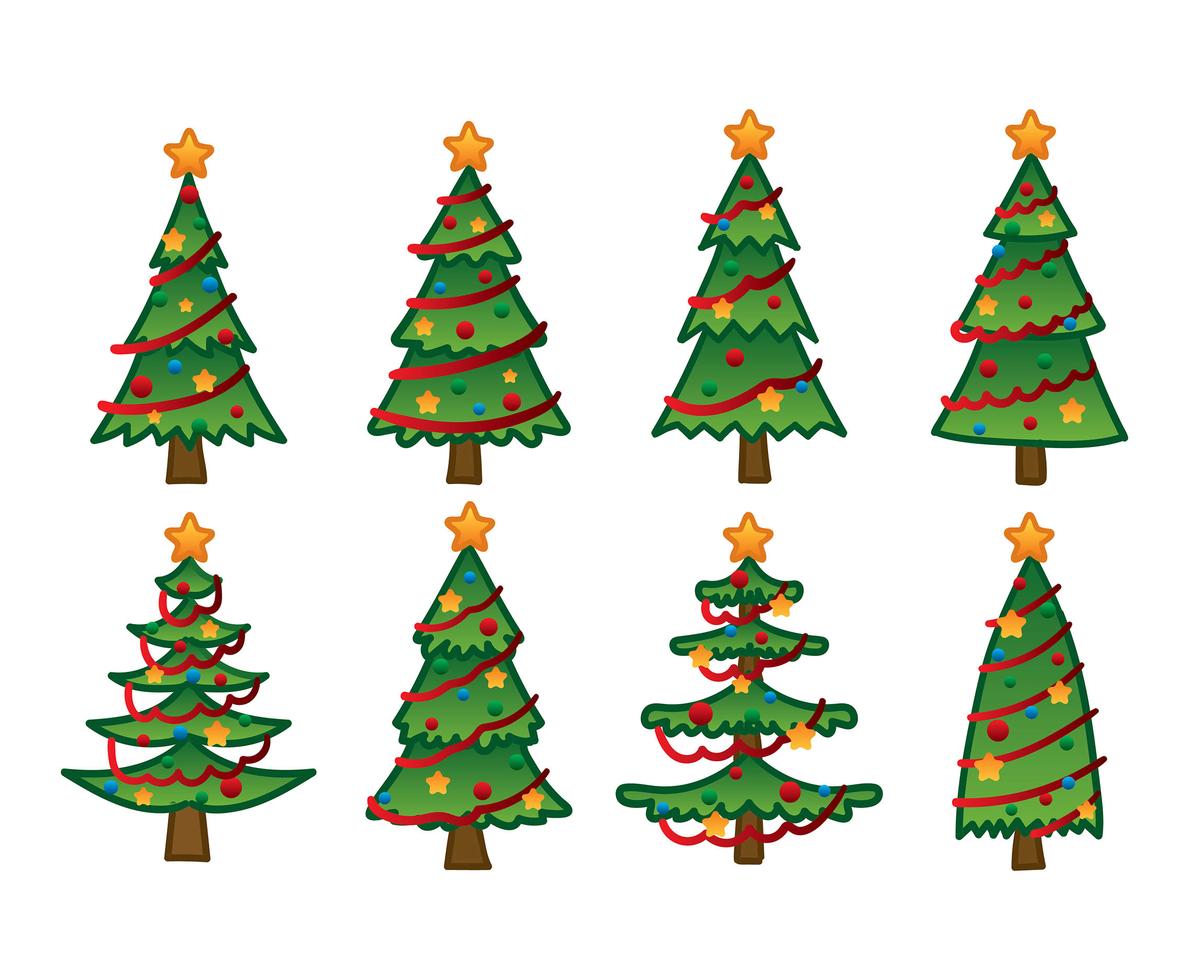 Cartoon Christmas Tree Hand Drawing 174561 Vector Art at Vecteezy