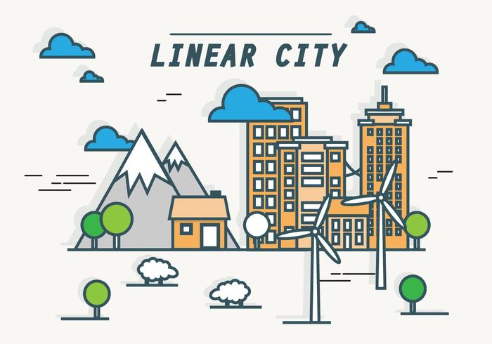 EARMARKED Green Energy Linear Cityscape Vector Background