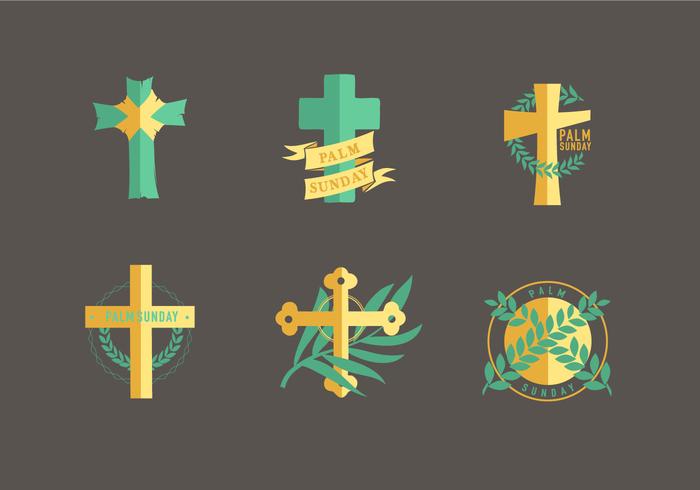 Religious Palm Sunday Christianity Symbol Vector Pack