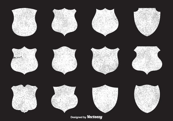 EARMARKED FOR VD Free Halftone Shields Vector