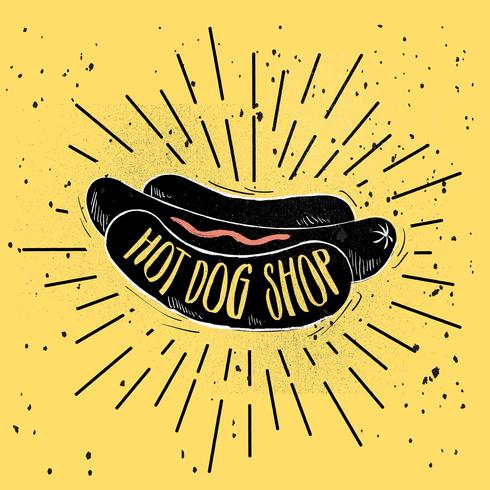 Hand Drawn Vector Hot-Dog Illustration