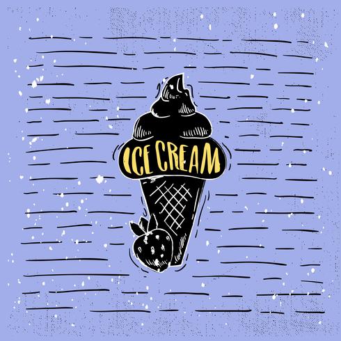 Hand Drawn Vector Ice Cream Illustration