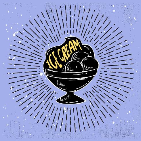 Hand Drawn Vector Ice Cream Illustration