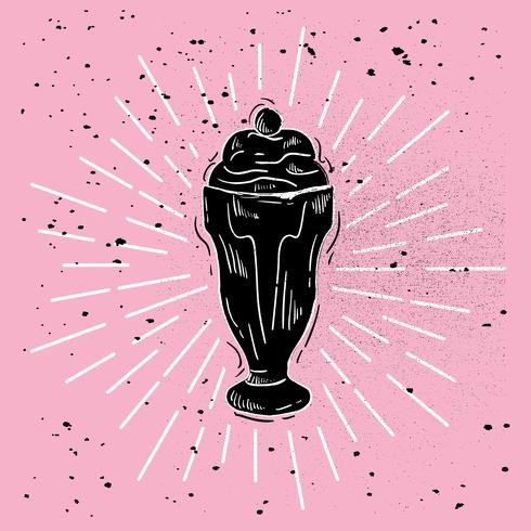 Hand Drawn Vector Ice Cream Illustration