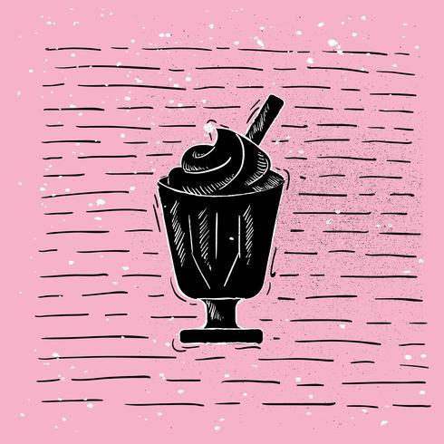 Hand Drawn Vector Ice Cream Illustration