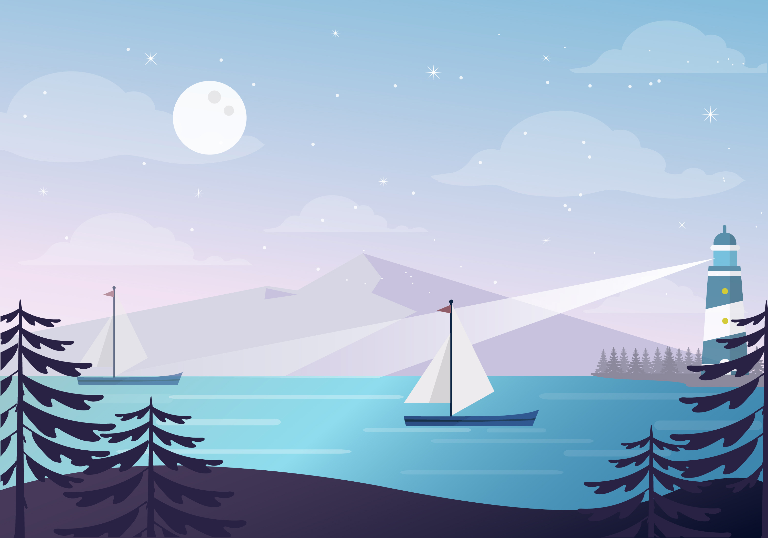 Beautiful Spring Vector Landscape Illustration 174811 Vector Art at