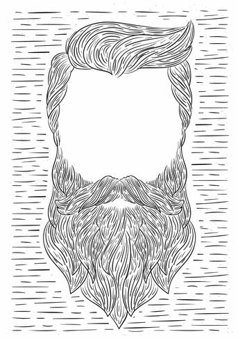 Hand Drawn Vector Beard Illustration