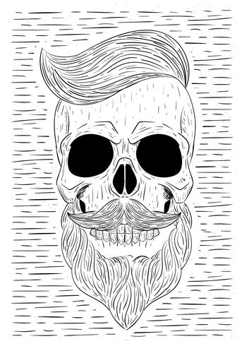 Hand Drawn Vector Beard Illustration