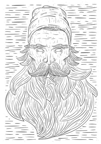 Hand Drawn Vector Beard Illustration