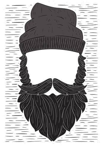 Hand Drawn Vector Beard Illustration