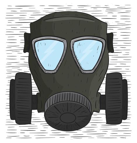 Hand Drawn Vector Gas Mask Illustration