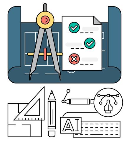 iconos de vector de ingeniería lineal