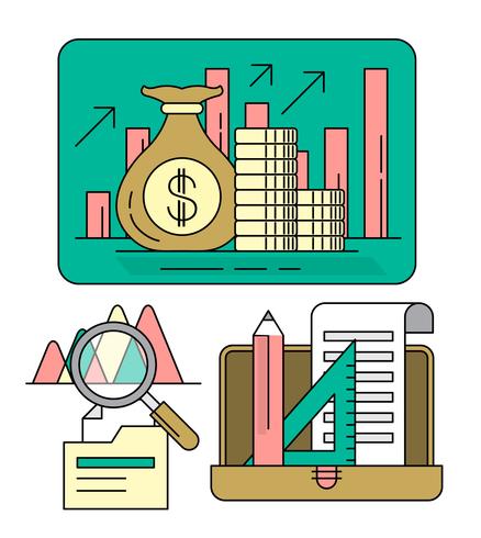 Estadísticas de crecimiento empresarial vector