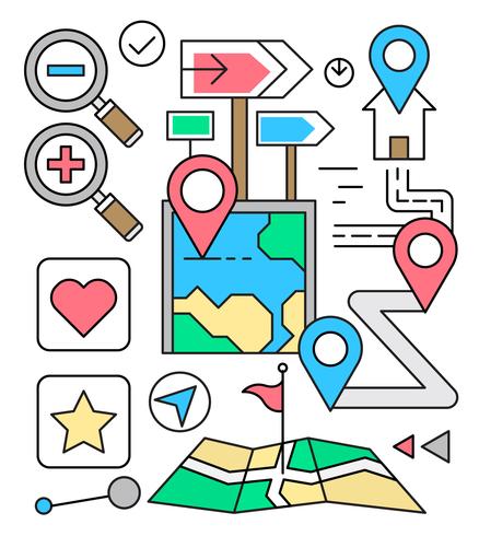 Free Linear Navigation Icons vector